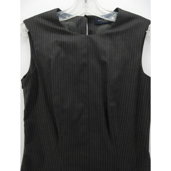 Piazza Sempione Dress 4 Virgin Wool Sheath Pinstripe Career Italy 40 - Picture 2 of 11